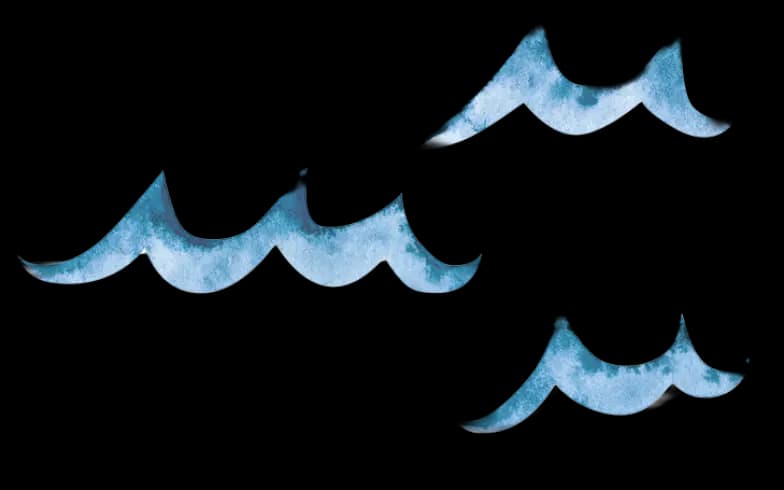 Watercolor illustration of blue ocean waves