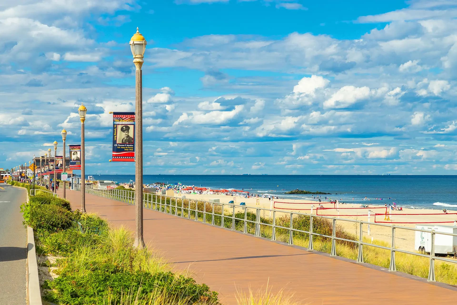 Long Branch boardwalk overlooking the beach and Atlantic Ocean