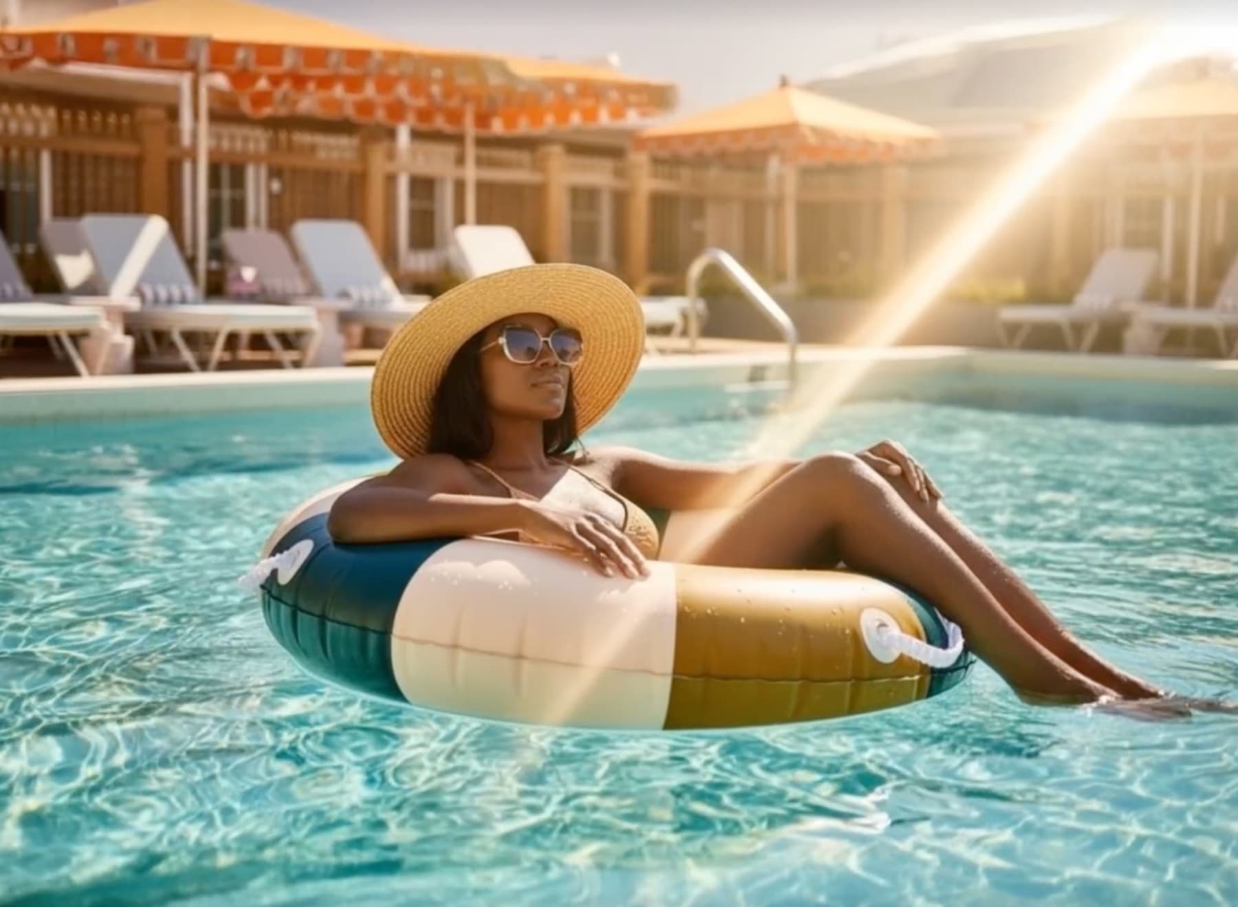 Pool deck rendering at Liora